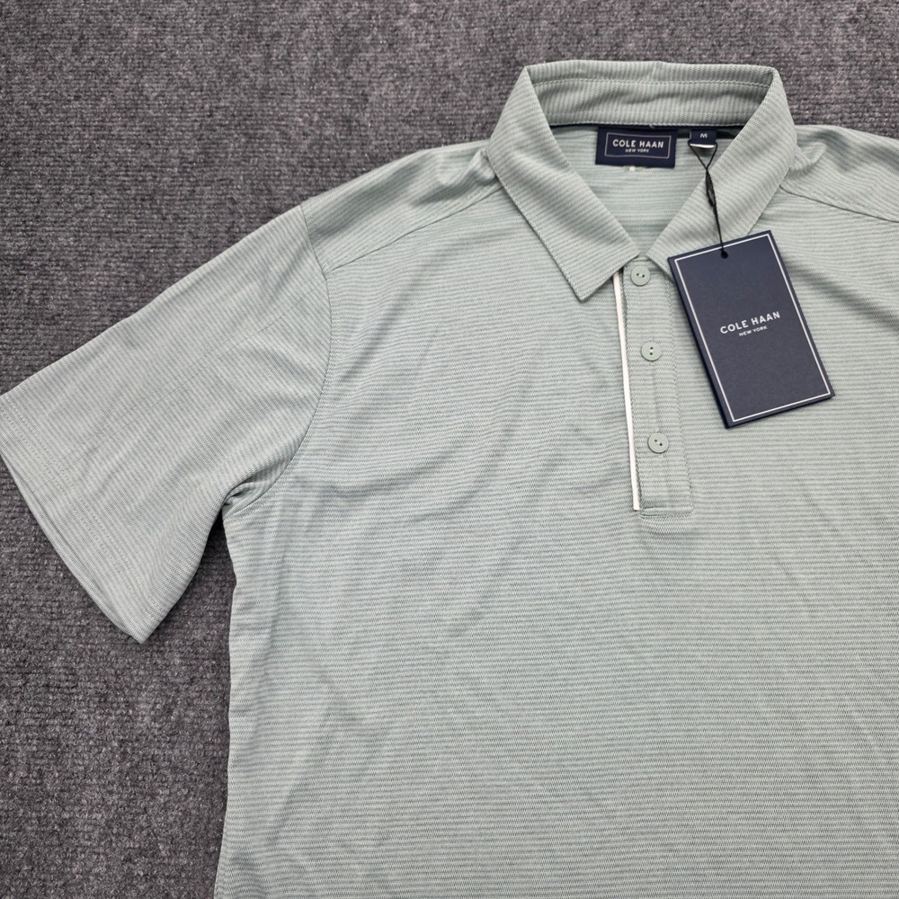 Cole Haan Golf Cool Core Polo Shirt Mens Medium Silt Green New With Tags - Picture 3 of 13